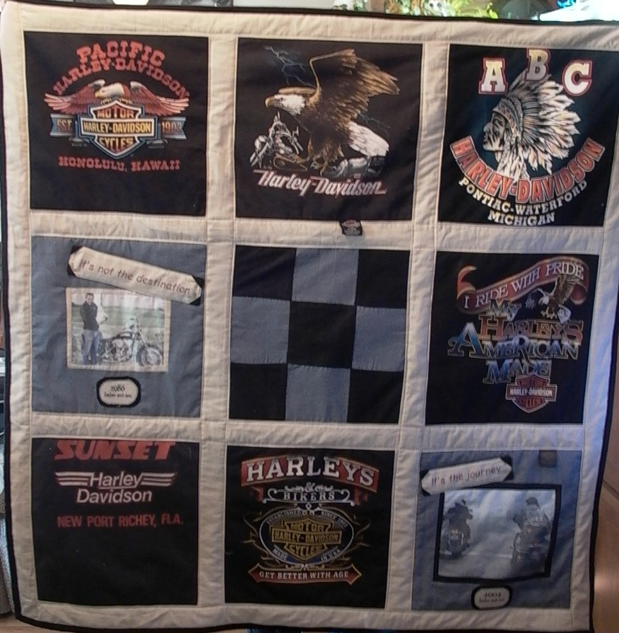 Custom Harley Tshirt Quilt